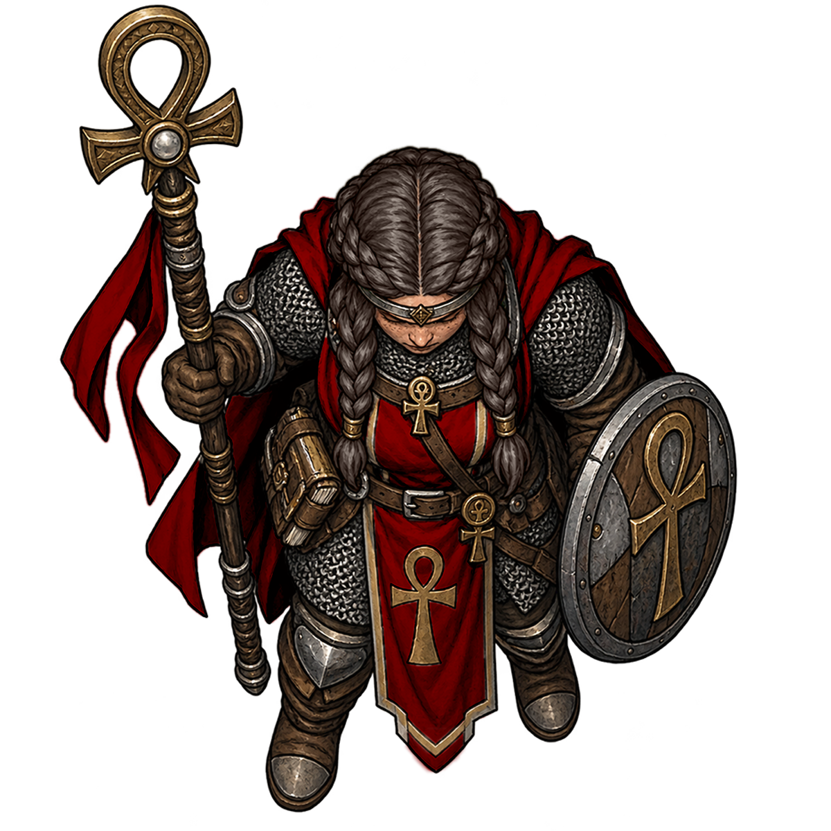 Dwarf Cleric F Jet Red