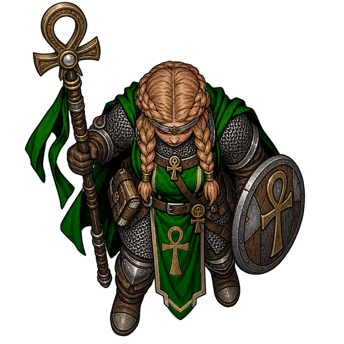 Dwarf Cleric F Silver Green