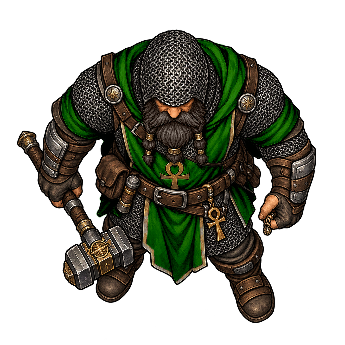 Dwarf Cleric M Jet Green