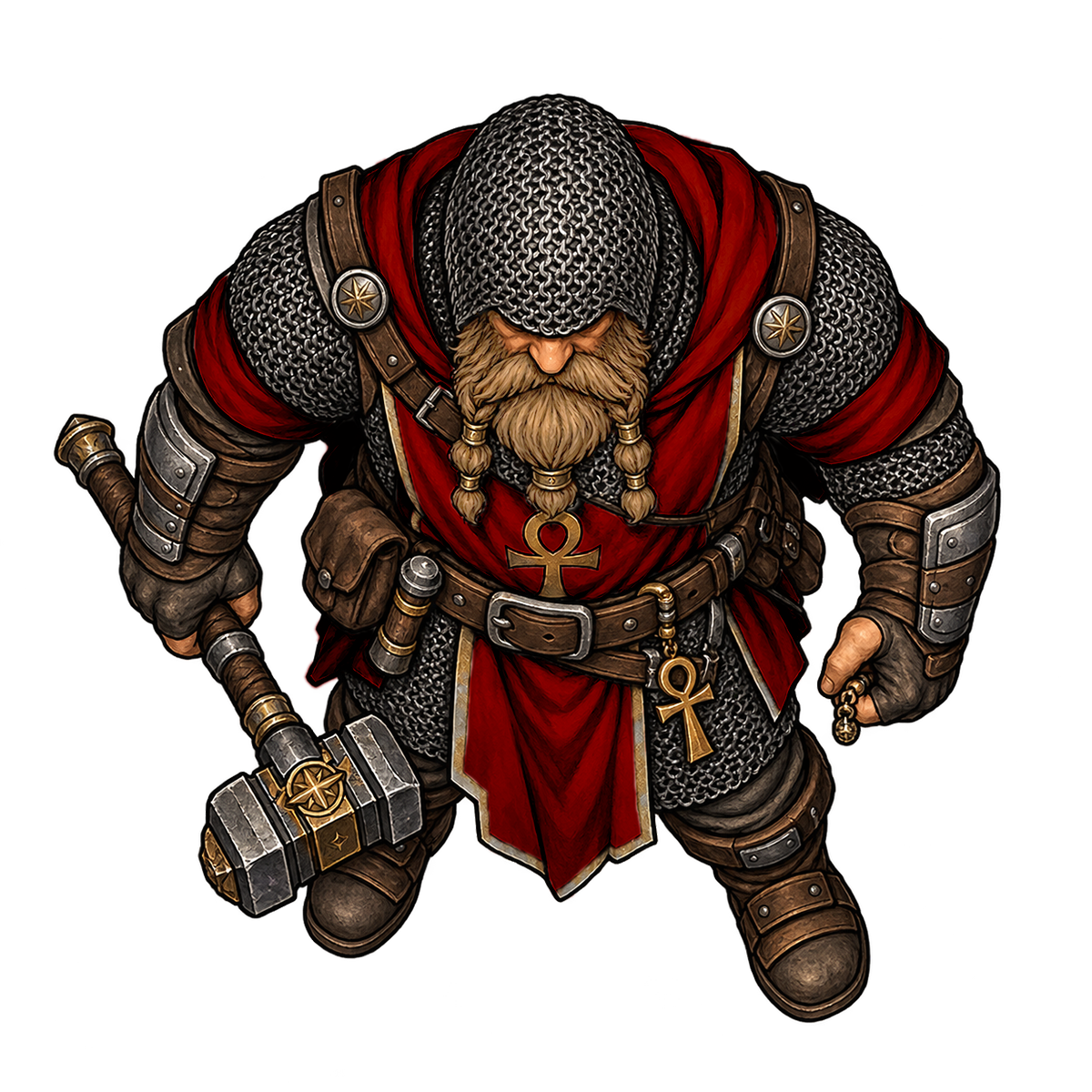 Dwarf Cleric M Silver Red