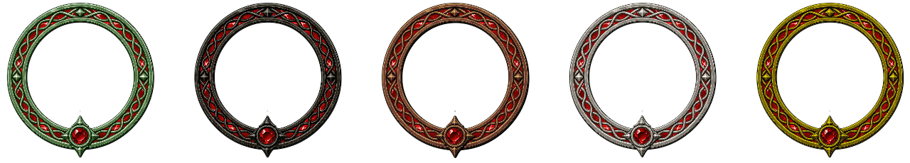 Examples of gemmed token ring variations